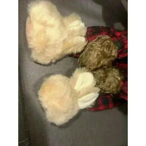 ABC Distributing Teddy Bear Plaid PJs Bunny Slippers Plush Stuffed Animal 17" - Picture 5 of 5